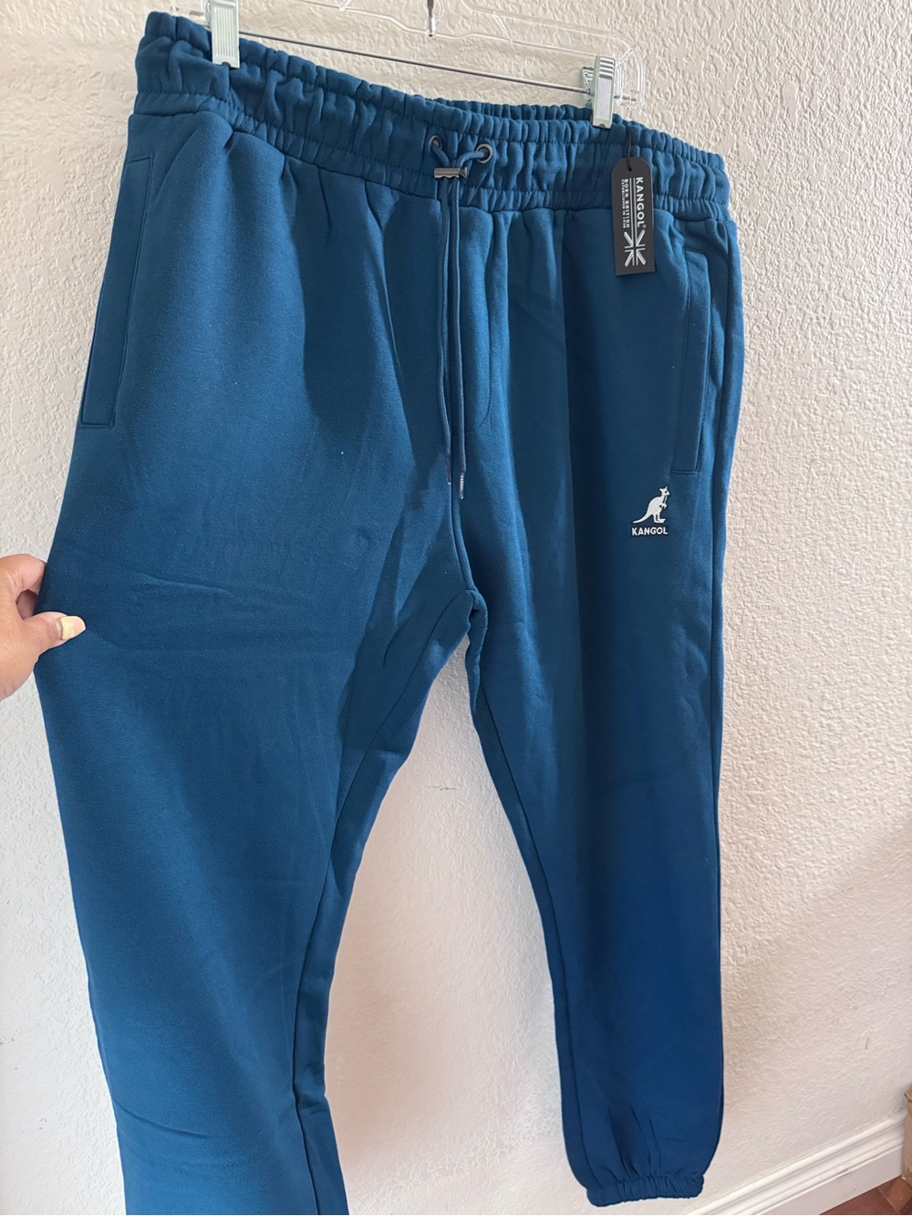 Kangol Teal Blue Elastic Waist Jogger Pants